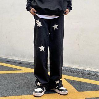 Star Pattern Wide-leg Pants