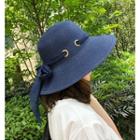 Floral / Bow-accent Foldable Straw Hat