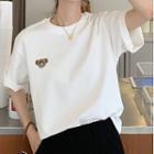 Short Sleeve Round Neck Embroidered T-shirt