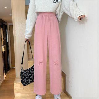 Bow Embroidered Sweatpants