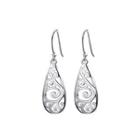 925 Sterling Silver Simple And Elegant Cutout Earrings Silver - One Size