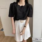 Elbow-sleeve Blouse / High-waist Shorts