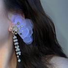 Flower Mesh Faux Pearl Fringed Earring