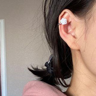Rose Alloy Dangle Earring 1 Pc - Silver - One Size