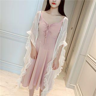 Ruffle Trim Light Jacket As Shown In Figure - One Size