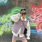Tweed Vest / Mini A-line Skirt / Shirt