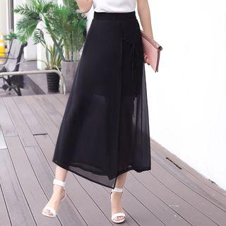 High-waist Sheer Wide-leg Pants