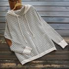 Striped Hooded Zip-up Jacket