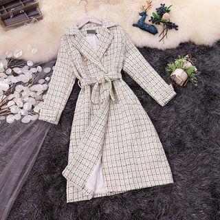 Double-breasted Midi Tweed Coat