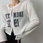 Lettering Zipped Knit Top