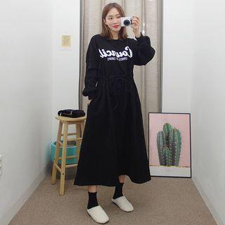 Letter Print Maxi Sweatshirt Dress