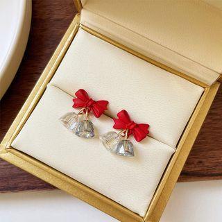 Bow Bell Alloy Dangle Earring 1 Pair - Red - One Size