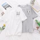 Short-sleeve Rabbit Embroidered Pocket T-shirt