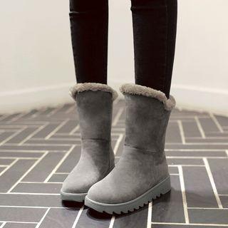 Faux-fur Trim Ankle Snow Boots