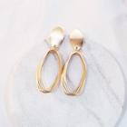 Alloy Disc & Hoop Earring 01 - 0091 - Gold - One Size