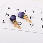 Irregular Stone Dangle Earring 1 Pair - As Shown In Figure - One Size