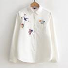 Fleece Lined Embroidered Long-sleeve Shirt