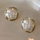 Rose Stud Earring 1 Pair - White - One Size