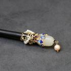 Retro Faux Pearl Hair Stick Gold - One Size