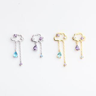Cloud Rhinestone Drop Earring