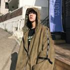 Loose-fit Faux-suede Hooded Jacket