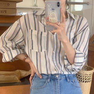Striped Shirt Gray Stripes - White - One Size