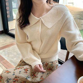 Puritan-collar Knit Cardigan