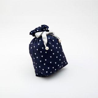 Heart Print Drawstring Pouch