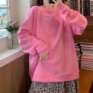 Plain Pullover / Floral Midi A-line Skirt
