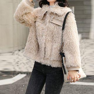 Snap Button Furry Jacket