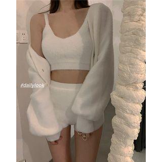 Plain Strappy Top / Shorts / Button Jacket