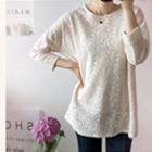 3/4-sleeve Laced Top