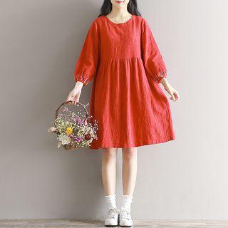 Embroidered 3/4 Sleeve Dress