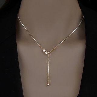 Rhinestone Sterling Silver Y Choker