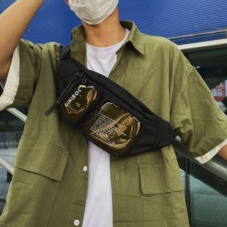 Transparent Pocket Nylon Zip Sling Bag