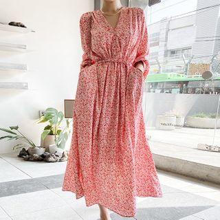 Wrapped Floral Maxi Dress