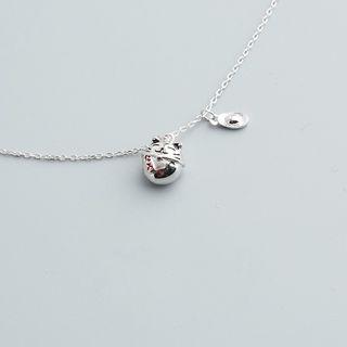 925 Sterling Silver Fortune Cat Pendant Necklace S925 Silver - One Size