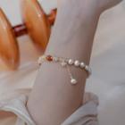 Faux Pearl & Bead Bracelet Yellow - One Size
