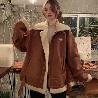 Oversize Zip Faux Fur Cardigan