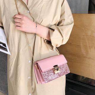Sequin Push-lock Crossbody Bag