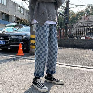 Checker Straight-leg Jeans