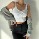 Cable-knit Cropped Camisole Top