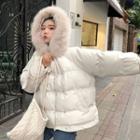 Double Breasted Hooded Padded Coat