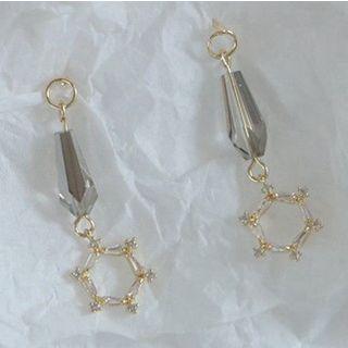 Bead & Hexagon Dangle Earring