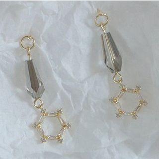 Bead & Hexagon Dangle Earring