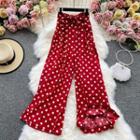 Dot Printed Wide-leg Chiffon High-waist Pants