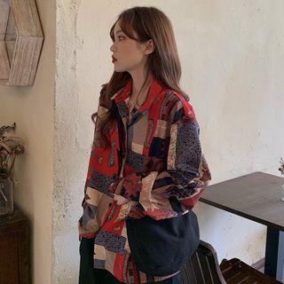 Print Shirt Red & Gray - One Size