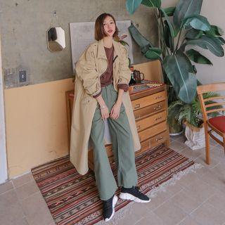 Belted-detail Pocket-detail Trench Coat