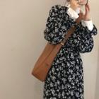 Long-sleeve Floral Midi A-line Dress / Long-sleeve T-shirt