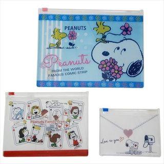 Snoopy Clear Pocket Pouch (3p) (flower) One Size